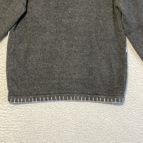 Vintage Ugly Christmas Sweater Grey Knit Ramie Cotton Blend Size Small Crew Neck - Picture 12 of 15